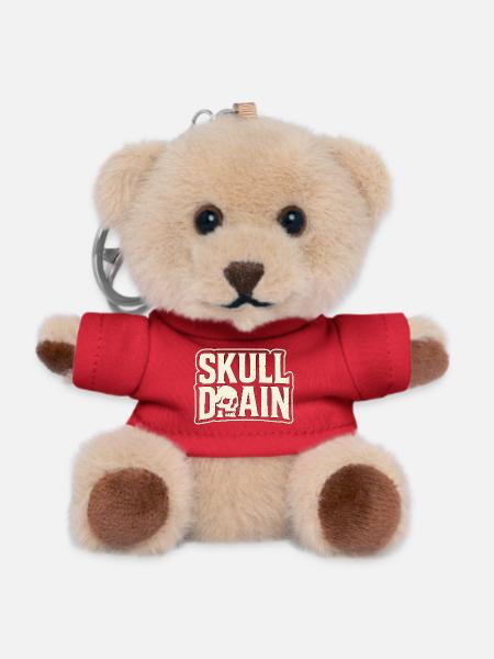 Skull Drain Vintage Style - Teddy Keyring - red
