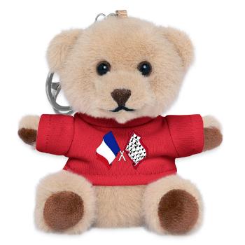 Limousin and France Flag - Teddy Keyring - red - Front