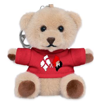 Buckinghamshire & England Crossed - Teddy Keyring - red - Front