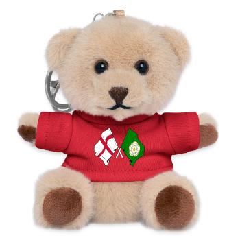 North Yorkshire & England kreuzten sich - Teddy Schlüsselanhänger - Rot - Vorne