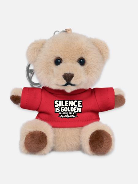 Silence is golden (alarms aren't) - Nurse - Teddy Keyring - red