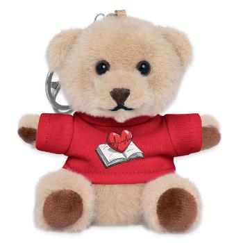 Beating Heart Shaped Book Pulse Design - Teddy Keyring - red - Front