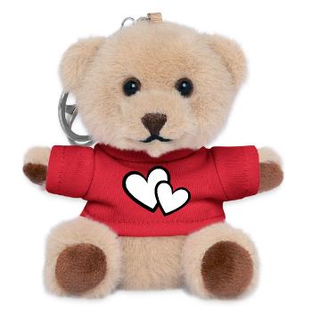 Cœur cadeau de la Saint-Valentin - Porte-clés ourson - rouge - Devant