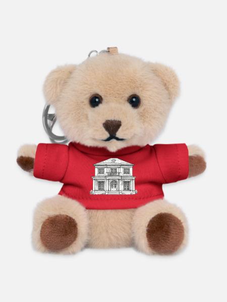 Villa Fassadenzeichnung Vintage-Stil - Teddy Schlüsselanhänger - Rot
