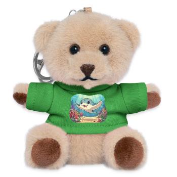 Fröhliche Manta im Riff - Teddy Schlüsselanhänger - Grün - Vorne