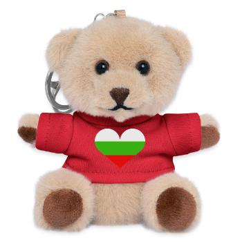 Bulgarian heart-shaped flag - Teddy Keyring - red - Front