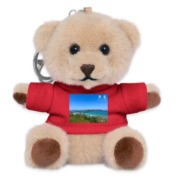 Tsunoshima Island and the Bridge - Teddy Keyring - red - Front