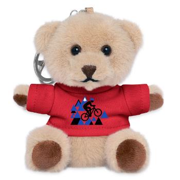 Saut VTT extrême - Porte-clés ourson - rouge - Devant