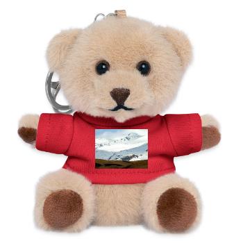 Paysage hivernal en Islande - Porte-clés ourson - rouge - Devant