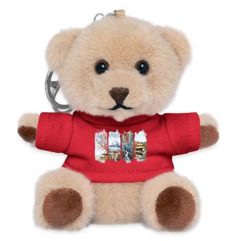 Japan Vacation Travel – Cherry Blossom & Mount Fuji - Teddy Keyring - red - Front