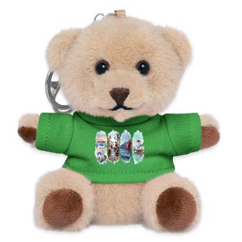 Santorini Urlaub Travel – Griechenland Insel Motiv - Teddy Schlüsselanhänger - Grün - Vorne