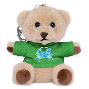 Cancer – Protection & Strength - Teddy Keyring - green - Front