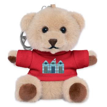 Beach House Three Beach Sea Wood Decoration Seagull 3 - Teddy Keyring - red - Front