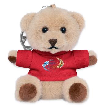 Wenn Gedanken zu Kreativität werden - Schriftzug - Teddy Schlüsselanhänger - Rot - Vorne