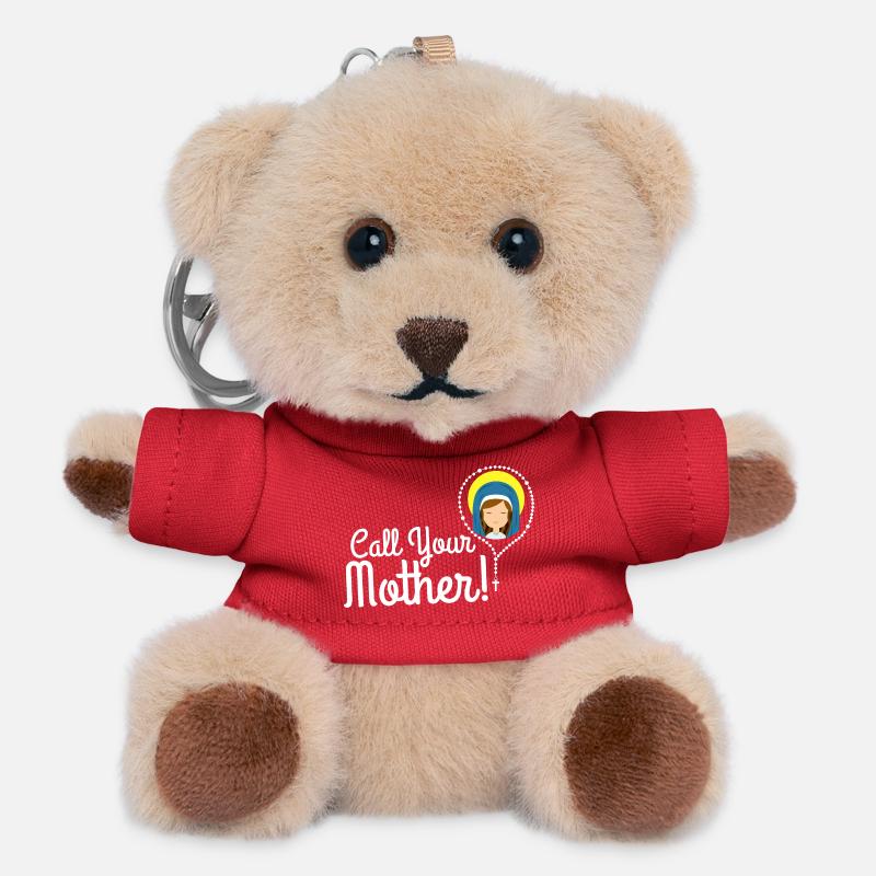 Call Your Mother Illustration Tee - Teddy Keyring - red