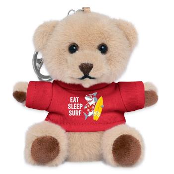 Eat Sleep Surf Shark - Teddy Keyring - red - Front