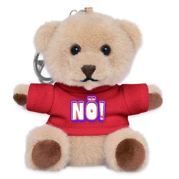 NON ! Lettrage néon pop - Porte-clés ourson - rouge - Devant