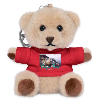 Cinque Terre Manarola in Italien Vintage Souvenir - Teddy Schlüsselanhänger - Rot - Vorne