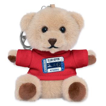 Island Hopping Mykonos Ferry Route Greece Vacation - Teddy Keyring - red - Front