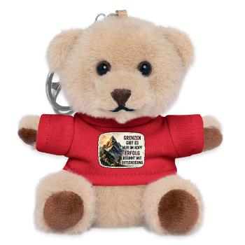 Grenzen gibt es nur im Kopf - Teddy Schlüsselanhänger - Rot - Vorne