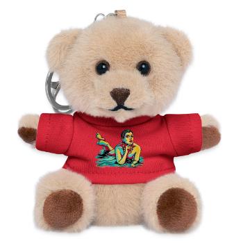 Pop art woman in water - Teddy Keyring - red - Front