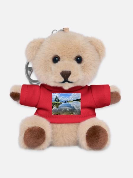 Alpine Lake Mirror Image Panorama - Teddy Keyring - red