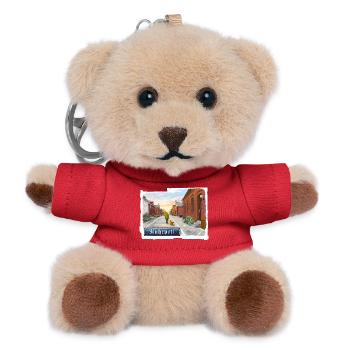 Zechensiedlung im Ruhrpott - Teddy Schlüsselanhänger - Rot - Vorne