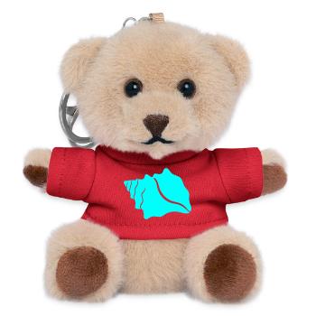 Turquoise Blue Shell Row - Teddy Keyring - red - Front