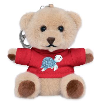 Cuddly turtle blue pattern - Teddy Keyring - red - Front
