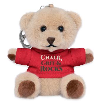 Chalk Grit & Rocks Motif - Teddy Keyring - red - Front