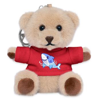 Shark Cartoon - Teddy Keyring - red - Front