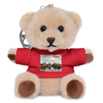 Blick auf Delft (realistisch) - Teddy Schlüsselanhänger - Rot - Vorne
