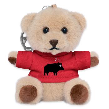 Angstschwitzendes Wildschwein - Teddy Schlüsselanhänger - Rot - Vorne