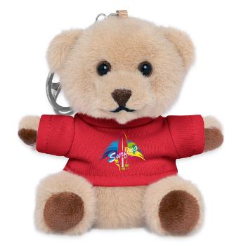 Surfing rainbow surfboard splash typography - Teddy Keyring - red - Front