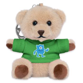 Hairy Blue Monster - Waving One Eyed Alien - Teddy Keyring - green - Front