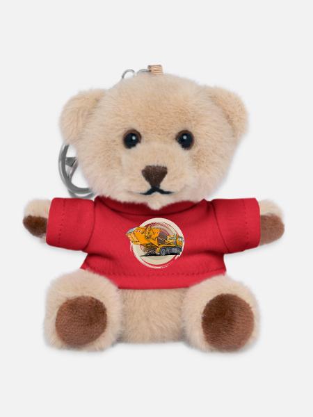 LKW mit Containermulde - Teddy Schlüsselanhänger - Rot