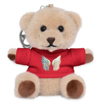 Mirrored pastel angel wings - Teddy Keyring - red - Front