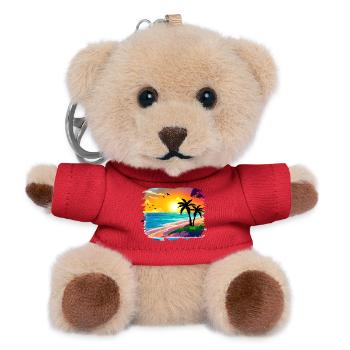 Summer Sunset Beach Watercolor - Teddy Keyring - red - Front