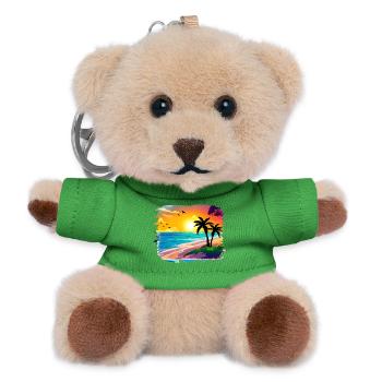 Summer Sunset Beach Watercolor - Teddy Keyring - green - Front