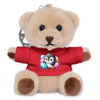 Cute Penguin Easter Cartoon Kids - Teddy Keyring - red - Front