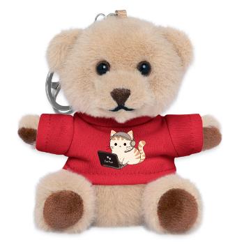 CatHub Katzenstreamer-Charme - Teddy Schlüsselanhänger - Rot - Vorne