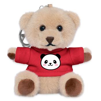 Kawaii Panda Gesicht - Teddy Schlüsselanhänger - Rot - Vorne