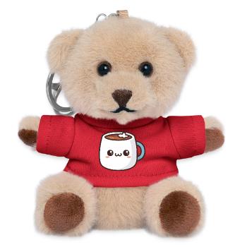 Kawaii-Heiße-Schokoladen-Tasse - Teddy Schlüsselanhänger - Rot - Vorne