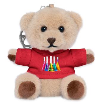 Bunte Laborflaschen im Farbenspiel - Teddy Schlüsselanhänger - Rot - Vorne