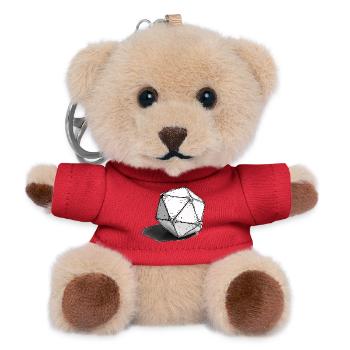 Hand Drawn Cube – Minimal Dice Sketch - Teddy Keyring - red - Front