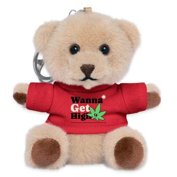 Shamrock Cartoon Charm - Teddy Keyring - red - Front