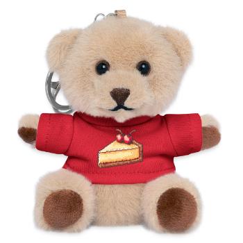 Pixel Cheesecake Cherry Slice - Teddy Keyring - red - Front