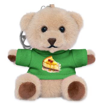 Käsekuchen Aquarell Traum - Teddy Schlüsselanhänger - Grün - Vorne