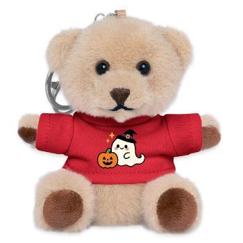 Niedlich, aber gruselig – Halloween Kawaii Ghost - Teddy Schlüsselanhänger - Rot - Vorne