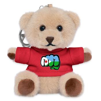 Djibouti Flag Fist - Teddy Keyring - red - Front